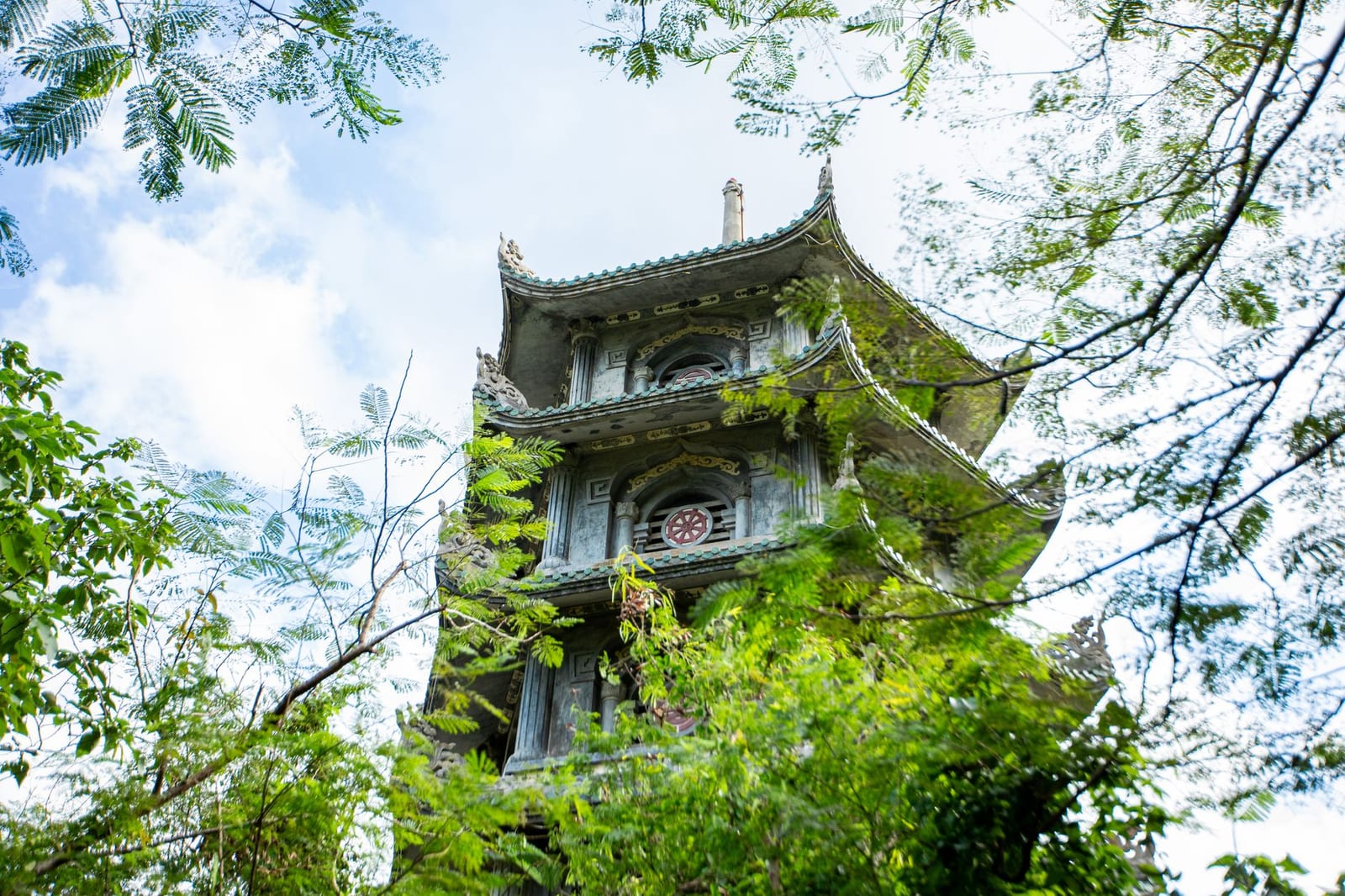 A pagoda and cave shrine at the Marble Mountains, Da Nang